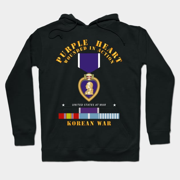 Purple Heart - WIA w Korean War  w Purple Heart Hoodie by twix123844